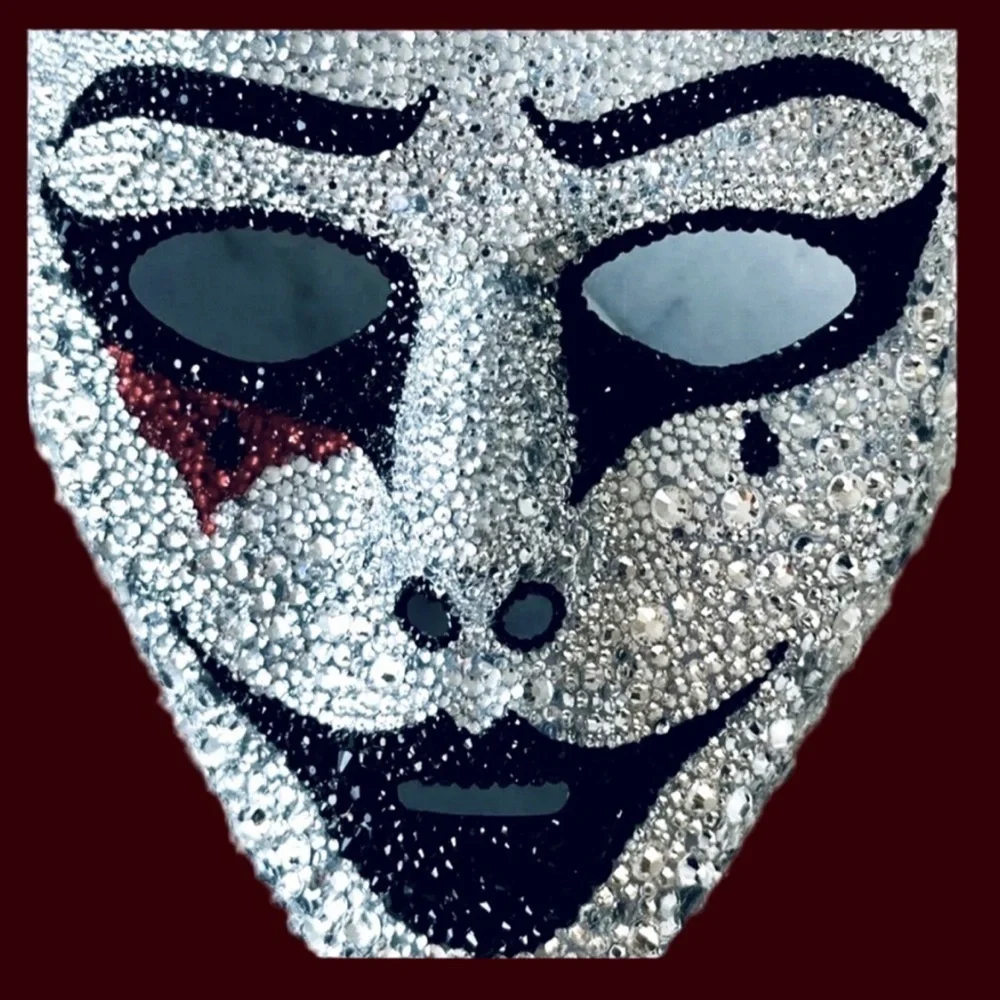 🆕Rhinestone Bedazzled Masquerade Bling Face Mask For Halloween,Mardi Grass &More